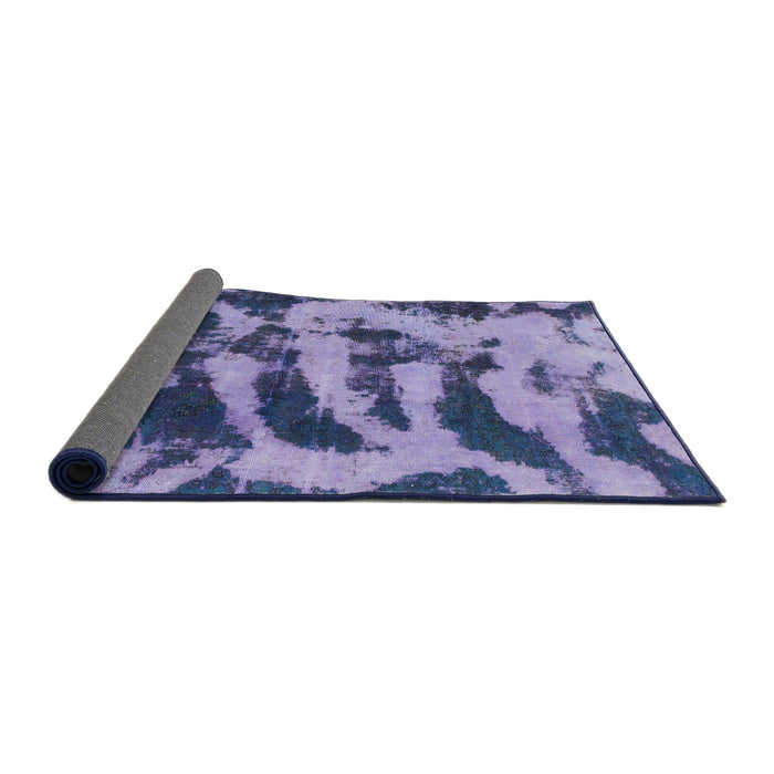Sideview of Abstract Purple Mimosa Purple Modern Rug, abs1123