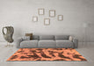 Machine Washable Abstract Orange Modern Area Rugs in a Living Room, wshabs1123org