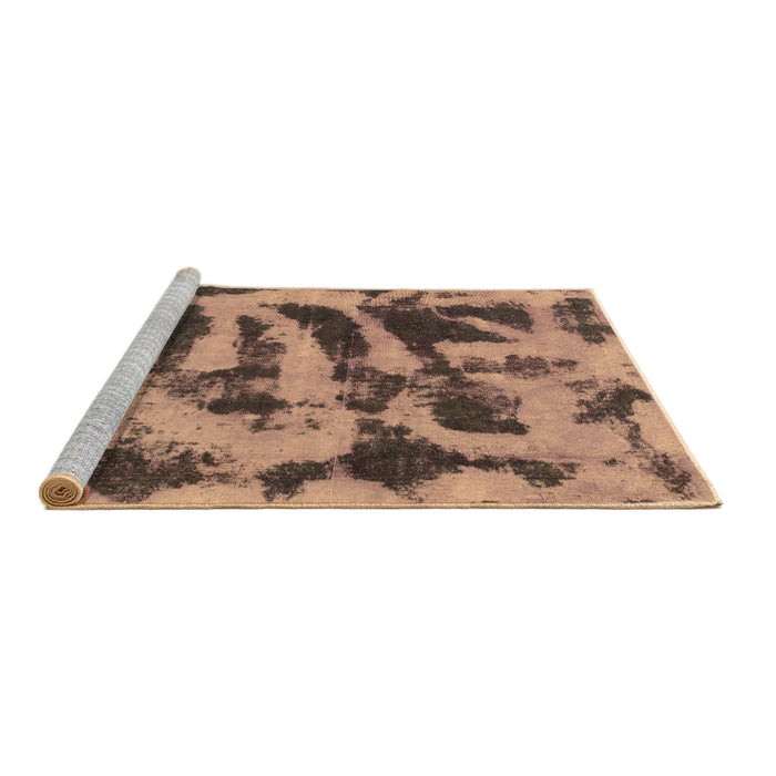 Sideview of Machine Washable Abstract Brown Modern Rug, wshabs1123brn