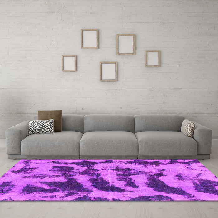 Machine Washable Abstract Pink Modern Rug in a Living Room, wshabs1123pnk
