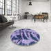 Abstract Purple Mimosa Purple Modern Rug in a Bedroom, abs1123