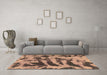 Machine Washable Abstract Brown Modern Rug in a Living Room,, wshabs1123brn