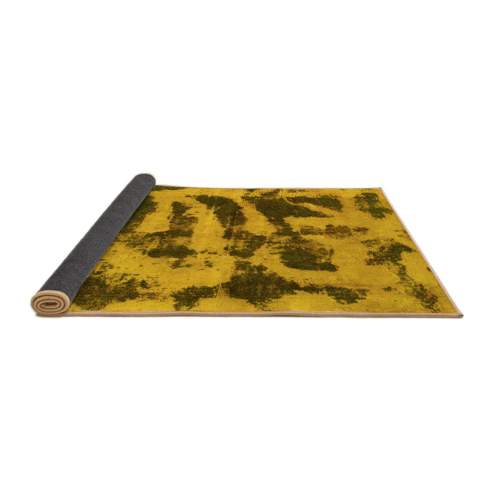 Sideview of Abstract Yellow Modern Rug, abs1123yw