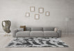 Machine Washable Abstract Gray Modern Rug in a Living Room,, wshabs1123gry