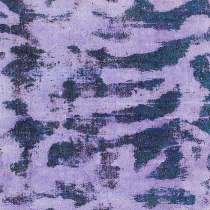 Square Machine Washable Abstract Purple Mimosa Purple Rug, wshabs1123