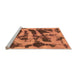 Sideview of Machine Washable Abstract Orange Modern Area Rugs, wshabs1123org