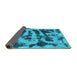 Sideview of Abstract Turquoise Modern Rug, abs1123turq