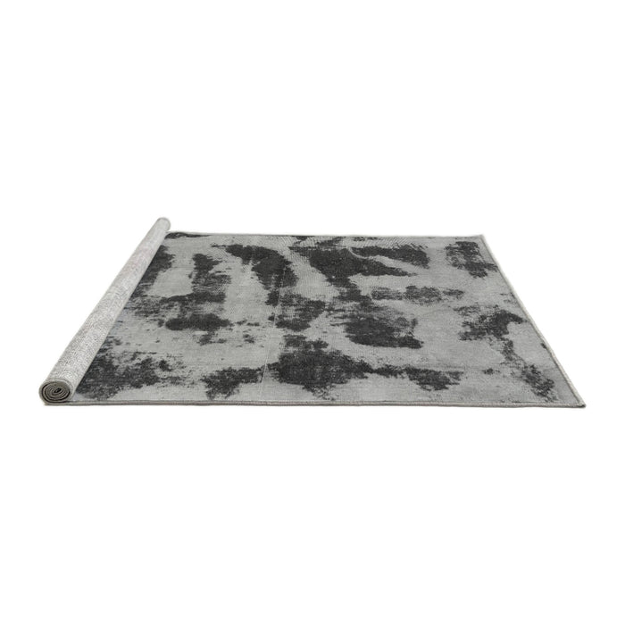 Sideview of Machine Washable Abstract Gray Modern Rug, wshabs1123gry