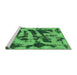 Sideview of Machine Washable Abstract Green Modern Area Rugs, wshabs1123grn