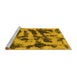 Sideview of Machine Washable Abstract Yellow Modern Rug, wshabs1123yw