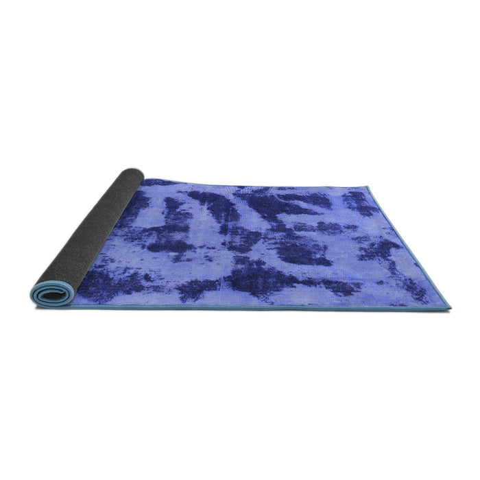 Sideview of Abstract Blue Modern Rug, abs1123blu