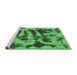 Sideview of Machine Washable Abstract Emerald Green Modern Area Rugs, wshabs1123emgrn