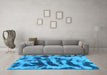 Machine Washable Abstract Light Blue Modern Rug in a Living Room, wshabs1123lblu