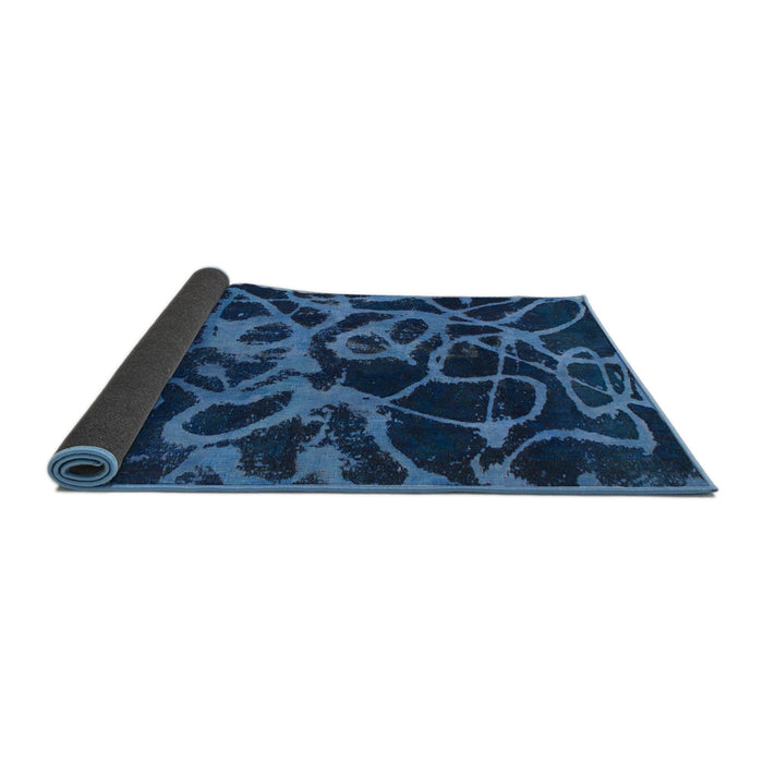 Sideview of Abstract Blue Persian Rug, abs1124
