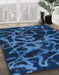 Machine Washable Abstract Blue Rug in a Family Room, wshabs1124