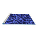 Sideview of Machine Washable Persian Blue Bohemian Rug, wshabs1124blu