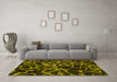 Machine Washable Persian Yellow Bohemian Rug in a Living Room, wshabs1124yw