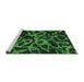 Sideview of Machine Washable Persian Emerald Green Bohemian Area Rugs, wshabs1124emgrn