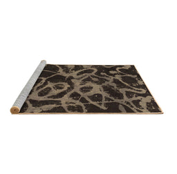 Sideview of Machine Washable Persian Brown Bohemian Rug, wshabs1124brn