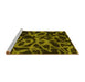 Sideview of Machine Washable Persian Yellow Bohemian Rug, wshabs1124yw