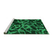 Sideview of Machine Washable Persian Green Bohemian Area Rugs, wshabs1124grn