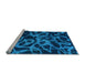 Sideview of Machine Washable Persian Light Blue Bohemian Rug, wshabs1124lblu