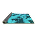 Sideview of Abstract Turquoise Modern Rug, abs1125turq