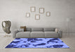 Machine Washable Abstract Blue Modern Rug in a Living Room, wshabs1125blu