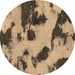 Round Abstract Brown Modern Rug, abs1125brn