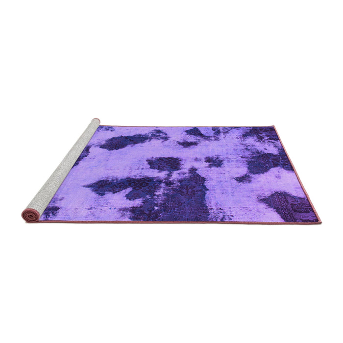 Sideview of Machine Washable Abstract Purple Modern Area Rugs, wshabs1125pur