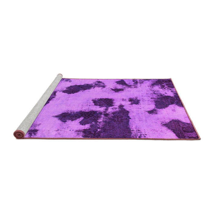 Sideview of Machine Washable Abstract Pink Modern Rug, wshabs1125pnk