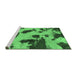 Sideview of Machine Washable Abstract Emerald Green Modern Area Rugs, wshabs1125emgrn