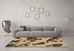 Machine Washable Abstract Brown Modern Rug in a Living Room,, wshabs1125brn