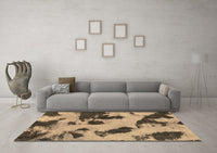 Machine Washable Abstract Brown Modern Rug, wshabs1125brn