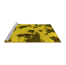 Sideview of Machine Washable Abstract Yellow Modern Rug, wshabs1125yw