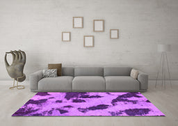 Machine Washable Abstract Pink Modern Rug in a Living Room, wshabs1125pnk