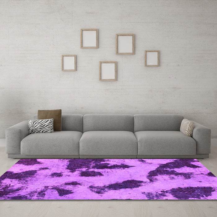Machine Washable Abstract Pink Modern Rug in a Living Room, wshabs1125pnk
