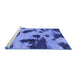 Sideview of Machine Washable Abstract Blue Modern Rug, wshabs1125blu