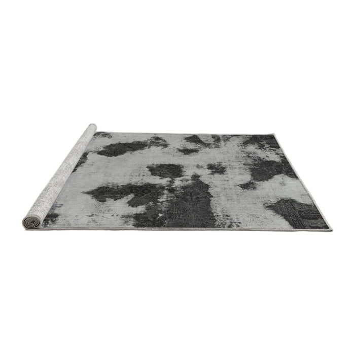 Sideview of Machine Washable Abstract Gray Modern Rug, wshabs1125gry