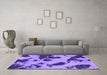 Machine Washable Abstract Purple Modern Area Rugs in a Living Room, wshabs1125pur