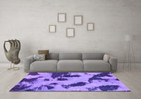 Machine Washable Abstract Purple Modern Rug, wshabs1125pur