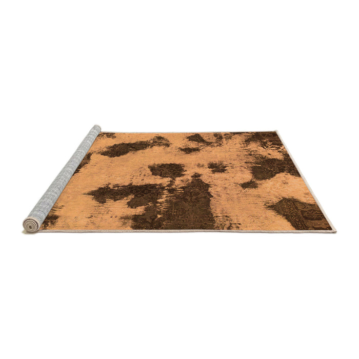 Sideview of Machine Washable Abstract Orange Modern Area Rugs, wshabs1125org
