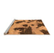 Sideview of Machine Washable Abstract Orange Modern Area Rugs, wshabs1125org