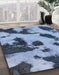 Machine Washable Abstract Sky Blue Rug in a Family Room, wshabs1125