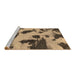 Sideview of Machine Washable Abstract Brown Modern Rug, wshabs1125brn