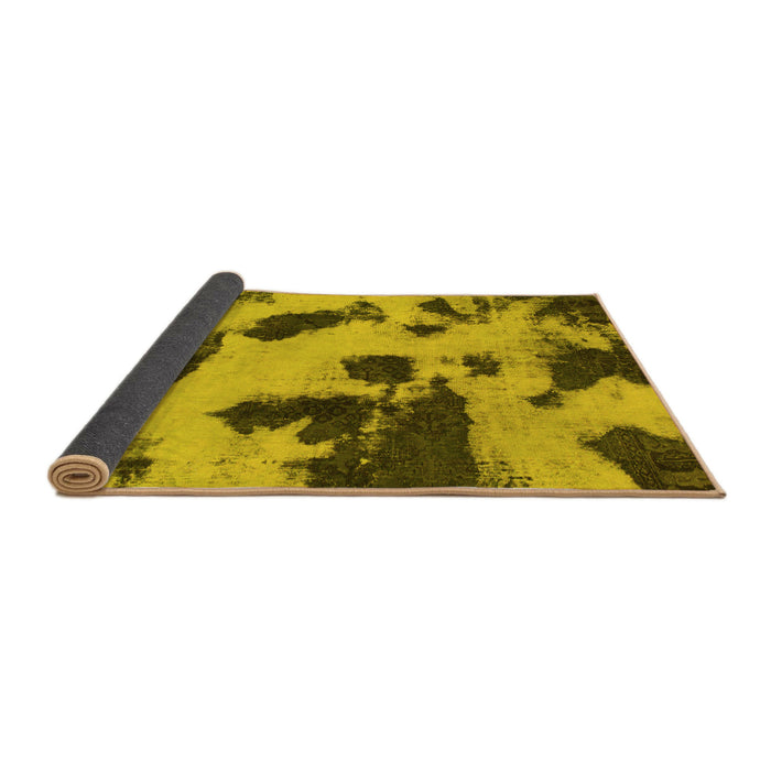 Sideview of Abstract Yellow Modern Rug, abs1125yw