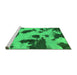Sideview of Machine Washable Abstract Green Modern Area Rugs, wshabs1125grn