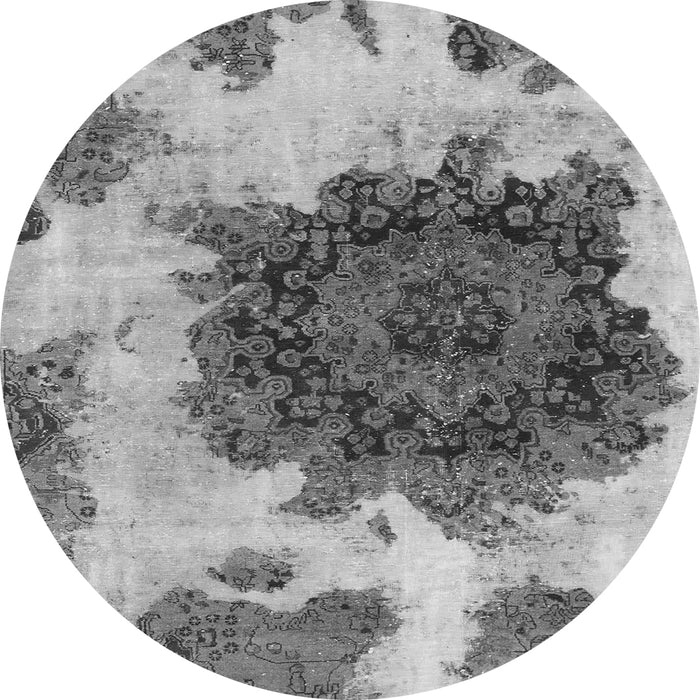 Round Abstract Gray Modern Rug, abs1126gry