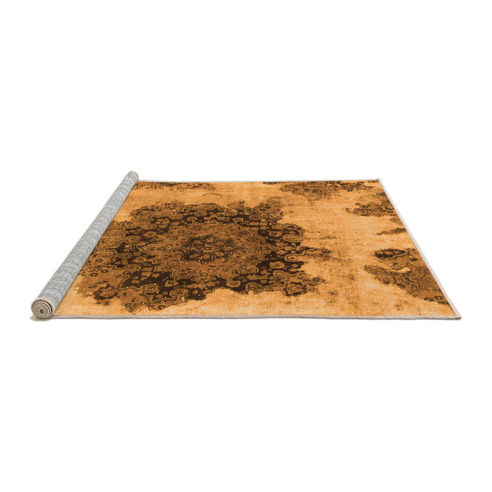 Sideview of Machine Washable Abstract Orange Modern Area Rugs, wshabs1126org