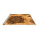 Sideview of Machine Washable Abstract Orange Modern Area Rugs, wshabs1126org